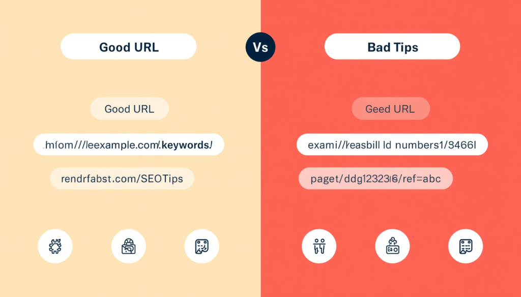 Good URL vs Bad URL comparison for SEO friendly URL structure